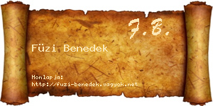 Füzi Benedek névjegykártya