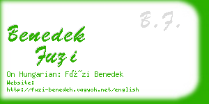 benedek fuzi business card